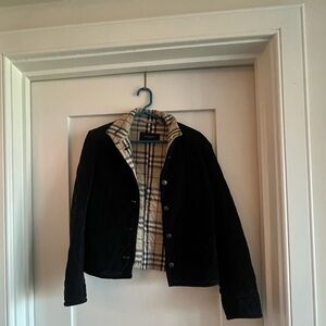 Corduroy Burberry Coat in Navy